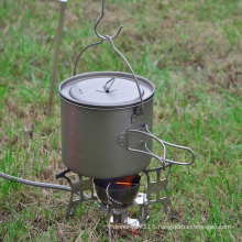 Camping Mug Foldable Handle Titanium Pot with Lid